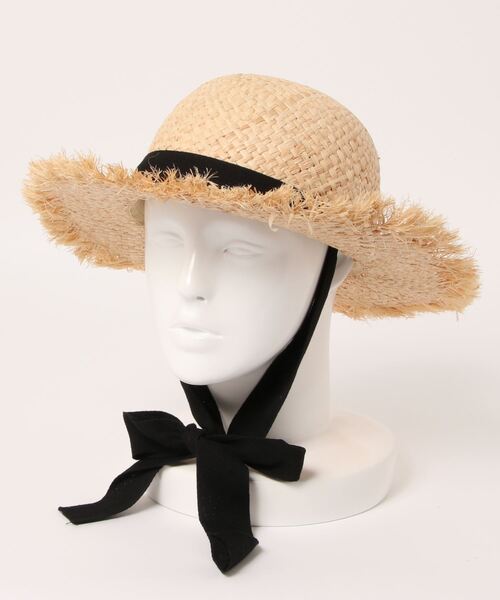 MIIA（ミーア）の「リボン付つば広ハット（ハット・レディース・ホワイト/ブラック・FREE）」の2枚目の写真