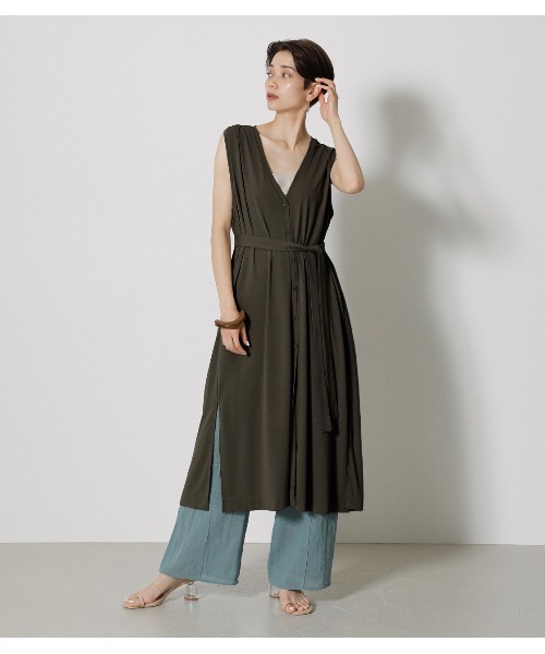 AZUL by moussy(アズールバイマウジー)の「ICE CLEAN GILET/アイスクリーンジレ(ベスト・レディース・ブラック/ダークカーキ/ダークオレンジ・FREE)」の14枚目の写真