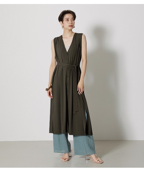 AZUL by moussy(アズールバイマウジー)の「ICE CLEAN GILET/アイスクリーンジレ(ベスト・レディース・ブラック/ダークカーキ/ダークオレンジ・FREE)」の16枚目の写真