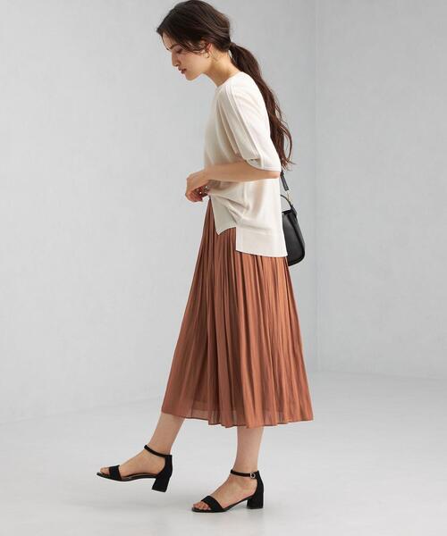 green label relaxing（グリーンレーベルリラクシング）の「CS monable P ギャザー スカート（スカート・レディース・ベージュ/オフホワイト/オレンジ系その他・38/36）」の10枚目の写真