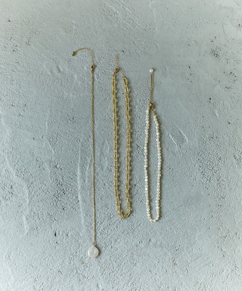 Birthday room（バースデイルーム）の「ゴールドチェーン＆淡水パールネックレス3点セット（ネックレス・レディース・ゴールド・FREE）」の6枚目の写真