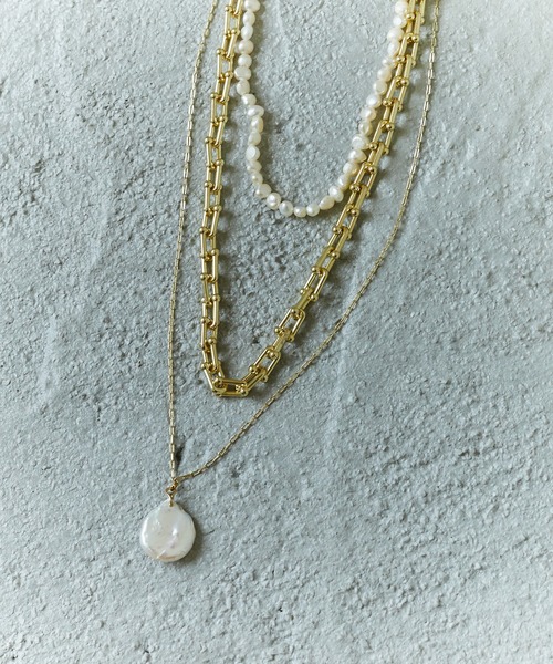 Birthday room（バースデイルーム）の「ゴールドチェーン＆淡水パールネックレス3点セット（ネックレス・レディース・ゴールド・FREE）」の10枚目の写真
