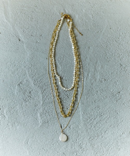 Birthday room（バースデイルーム）の「ゴールドチェーン＆淡水パールネックレス3点セット（ネックレス・レディース・ゴールド・FREE）」の8枚目の写真