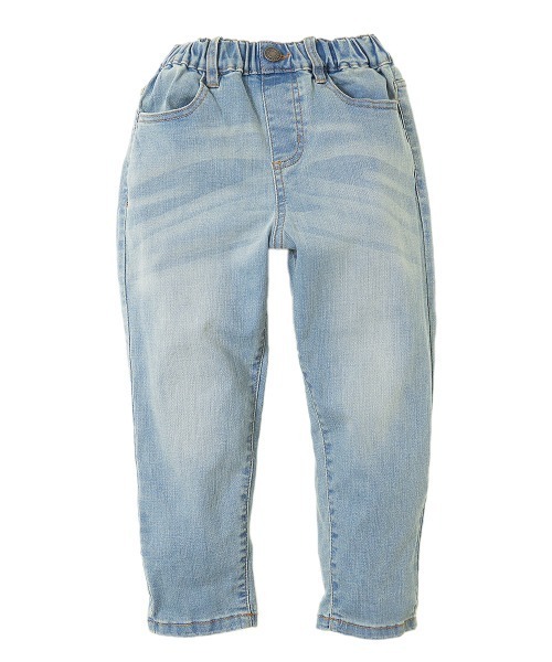 devirock（デビロック）の「【ストレッチ】楽デニム ルーズストレートパンツ（デニムパンツ・キッズ・サックスブルー/ワンウォッシュ/ネイビー・130cm/140cm/120cm/160cm/110cm/100cm/150cm）」の5枚目の写真