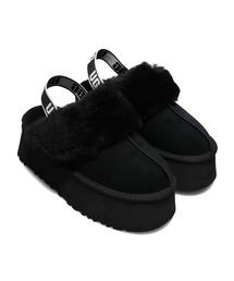 UGG DISCO CHECKS SLIDE 厚底サンダル　箱付き UGG W DISCO CHECKS SLIDE BLACK / WHITE 22FW-I（アグ ディスコ