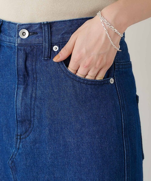 Omekashi（オメカシ）の「デニムスリットロングスカート（デニムスカート・レディース・ブラック/ブルー・36/38）」の17枚目の写真