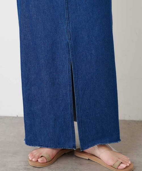 Omekashi（オメカシ）の「デニムスリットロングスカート（デニムスカート・レディース・ブラック/ブルー・36/38）」の18枚目の写真