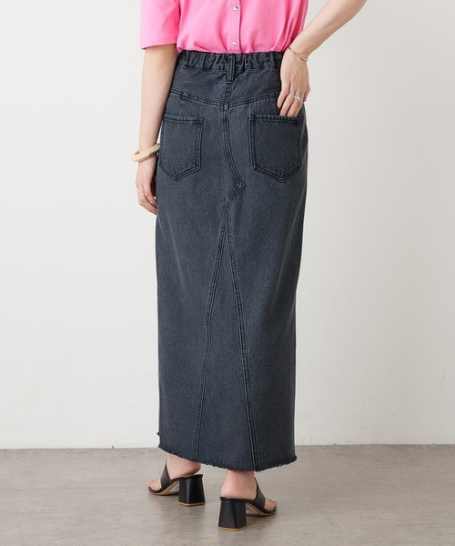 Omekashi（オメカシ）の「デニムスリットロングスカート（デニムスカート・レディース・ブラック/ブルー・36/38）」の21枚目の写真