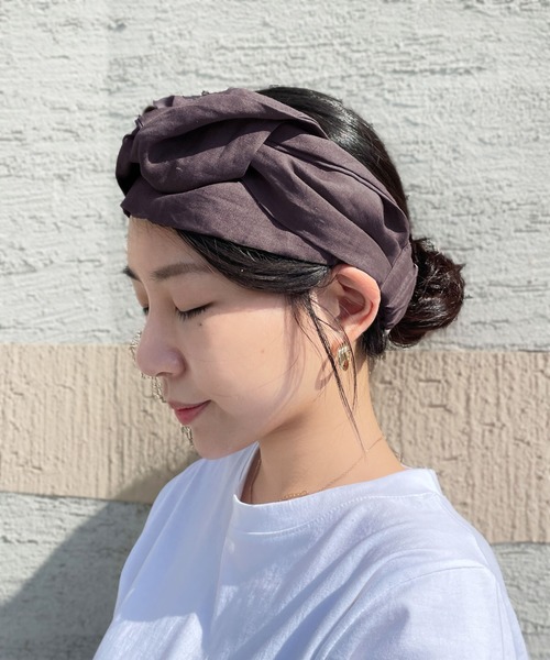 ボリューム リボン ヘアターバン