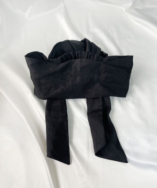 CEMONEMO（セモネモ）の「ボリューム リボン ヘアターバン（ヘアバンド・レディース・オレンジ/ブラック/グレー/モカ・FREE）」の7枚目の写真