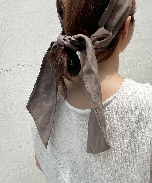 CEMONEMO（セモネモ）の「ボリューム リボン ヘアターバン（ヘアバンド・レディース・オレンジ/ブラック/グレー/モカ・FREE）」の9枚目の写真