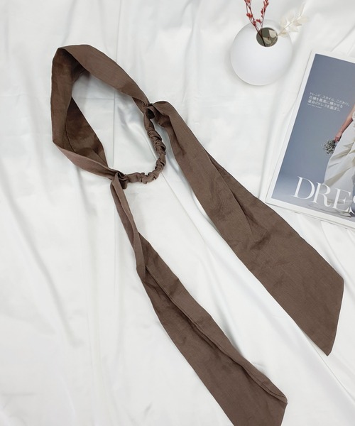 CEMONEMO（セモネモ）の「ボリューム リボン ヘアターバン（ヘアバンド・レディース・オレンジ/ブラック/グレー/モカ・FREE）」の10枚目の写真