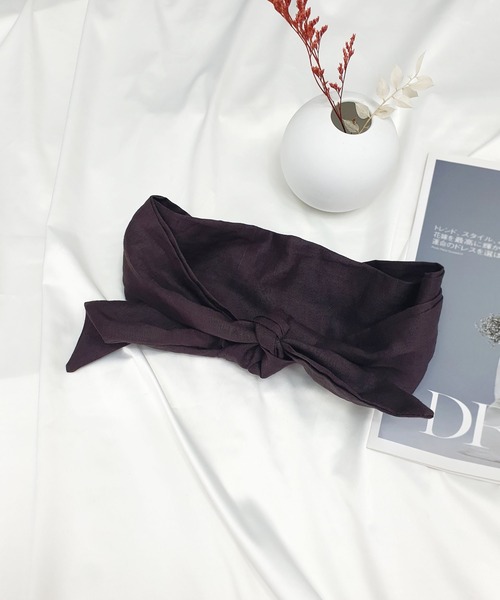 CEMONEMO（セモネモ）の「ボリューム リボン ヘアターバン（ヘアバンド・レディース・オレンジ/ブラック/グレー/モカ・FREE）」の17枚目の写真