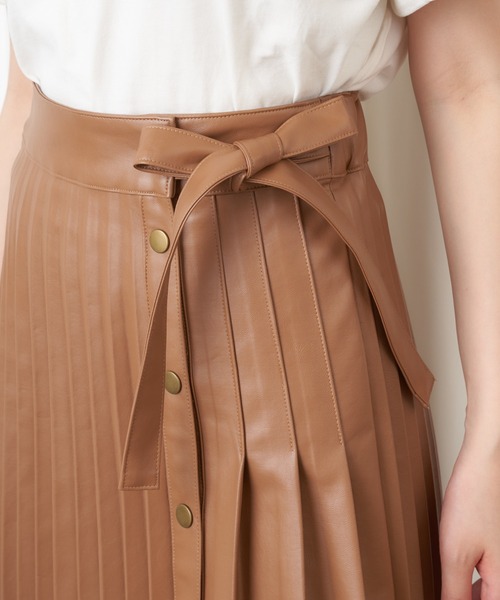 MIIA（ミーア）の「【入荷禁止】レザープリーツミニスカート（スカート・レディース・ブラック/ブラウン/ピンク・FREE）」の7枚目の写真