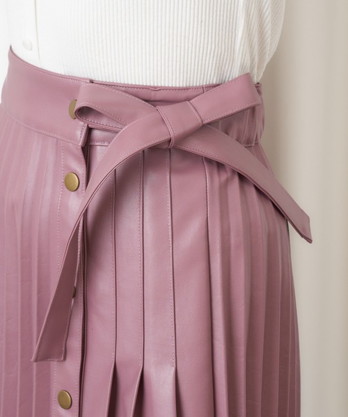 MIIA（ミーア）の「【入荷禁止】レザープリーツミニスカート（スカート・レディース・ブラック/ブラウン/ピンク・FREE）」の15枚目の写真