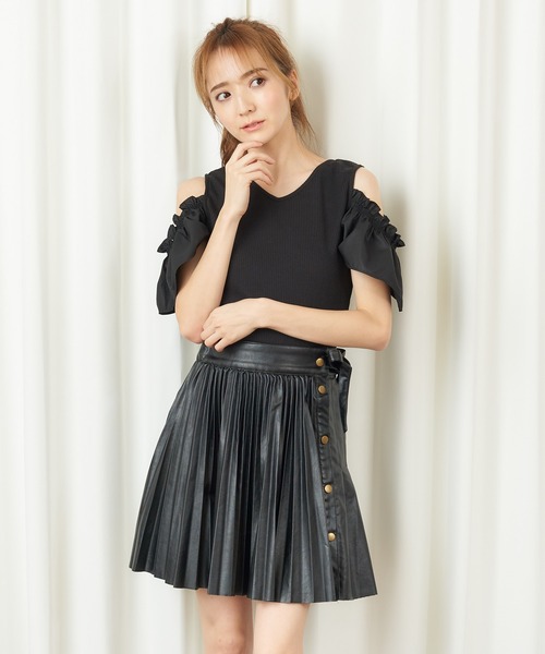 MIIA（ミーア）の「【入荷禁止】レザープリーツミニスカート（スカート・レディース・ブラック/ブラウン/ピンク・FREE）」の21枚目の写真