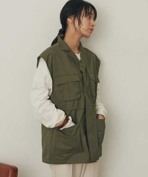 Auntie Rosa Holiday(アンティローザホリデー)の「ミリタリージレ(ベスト・レディース・ブラック/カーキ・FREE)」の4枚目の写真