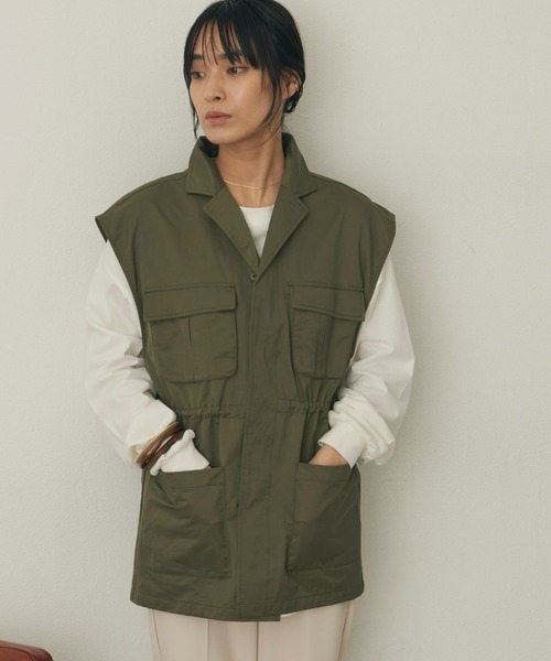 Auntie Rosa Holiday(アンティローザホリデー)の「ミリタリージレ(ベスト・レディース・ブラック/カーキ・FREE)」の5枚目の写真