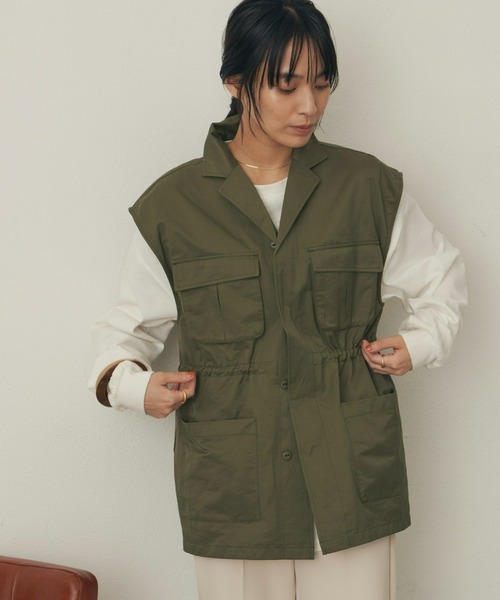 Auntie Rosa Holiday(アンティローザホリデー)の「ミリタリージレ(ベスト・レディース・ブラック/カーキ・FREE)」の6枚目の写真