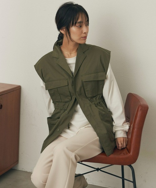 Auntie Rosa Holiday(アンティローザホリデー)の「ミリタリージレ(ベスト・レディース・ブラック/カーキ・FREE)」の11枚目の写真