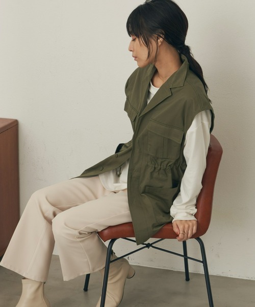 Auntie Rosa Holiday(アンティローザホリデー)の「ミリタリージレ(ベスト・レディース・ブラック/カーキ・FREE)」の12枚目の写真