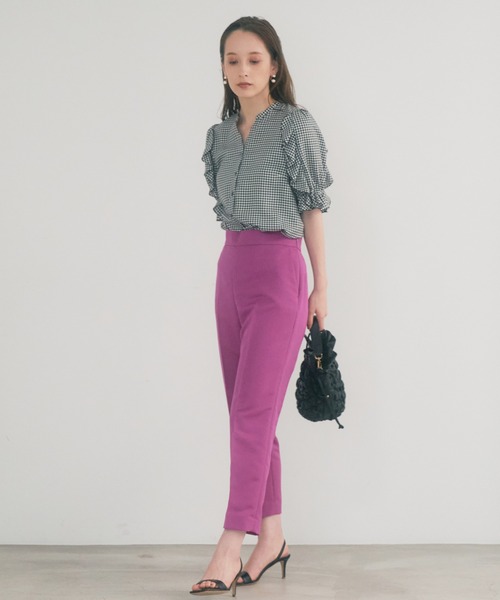 ANAYI（アナイ）の「ビスコースチェックラッフル ブラウス