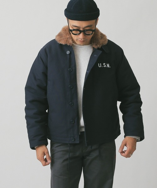 WAIPER.inc（ワイパーインク）の「新品 米海軍 U.S.NAVY N-1デッキジャケット（ミリタリージャケット・メンズ・ネイビー/ベージュ/ベージュ系その他/ブルー系その他・42/38/40/36/44）」の4枚目の写真