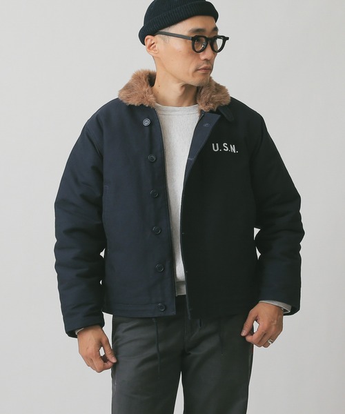 WAIPER.inc（ワイパーインク）の「新品 米海軍 U.S.NAVY N-1デッキジャケット（ミリタリージャケット・メンズ・ネイビー/ベージュ/ベージュ系その他/ブルー系その他・42/38/40/36/44）」の8枚目の写真