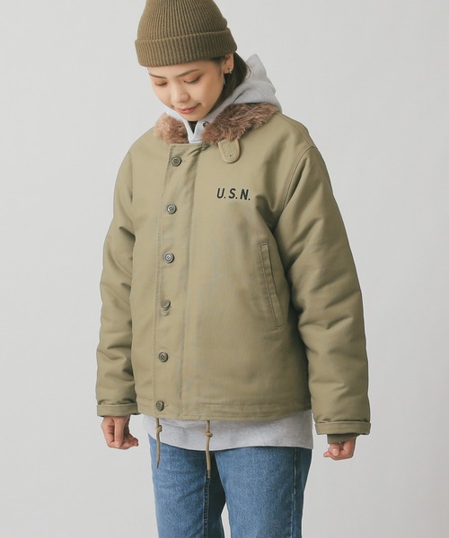 WAIPER.inc（ワイパーインク）の「新品 米海軍 U.S.NAVY N-1デッキジャケット（ミリタリージャケット・メンズ・ネイビー/ベージュ/ベージュ系その他/ブルー系その他・42/38/40/36/44）」の11枚目の写真