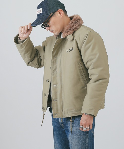 WAIPER.inc（ワイパーインク）の「新品 米海軍 U.S.NAVY N-1デッキジャケット（ミリタリージャケット・メンズ・ネイビー/ベージュ/ベージュ系その他/ブルー系その他・42/38/40/36/44）」の5枚目の写真