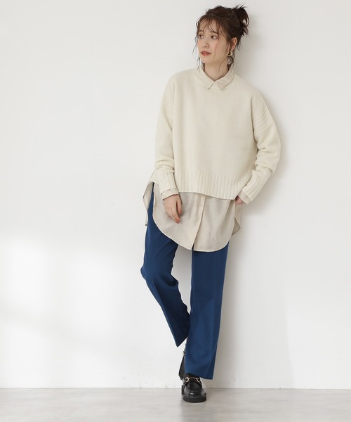 N.（N. Natural Beauty Basic）（エヌエヌナチュラルビューティーベーシック）の「◆デンスホワイトニット（ニット/セーター・レディース・ブルー/ベージュ/ホワイト/イエロー・MEDIUM）」の6枚目の写真