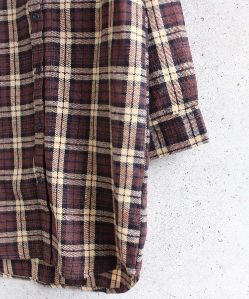 THE CASUAL（カジュアル）の「ビッグシルエットネルワンピ ネルシャツ キッズ（シャツ/ブラウス・キッズ・グリーン系/ベージュ系/レッド系/グレー系1/グレー系/ブラウン系・110cm/130cm/160cm/150cm/120cm/140cm）」の11枚目の写真