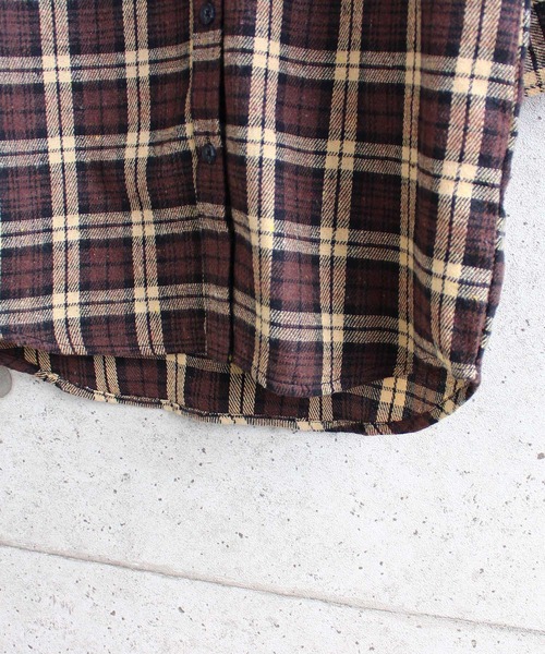 THE CASUAL（カジュアル）の「ビッグシルエットネルワンピ ネルシャツ キッズ（シャツ/ブラウス・キッズ・グリーン系/ベージュ系/レッド系/グレー系1/グレー系/ブラウン系・110cm/130cm/160cm/150cm/120cm/140cm）」の12枚目の写真