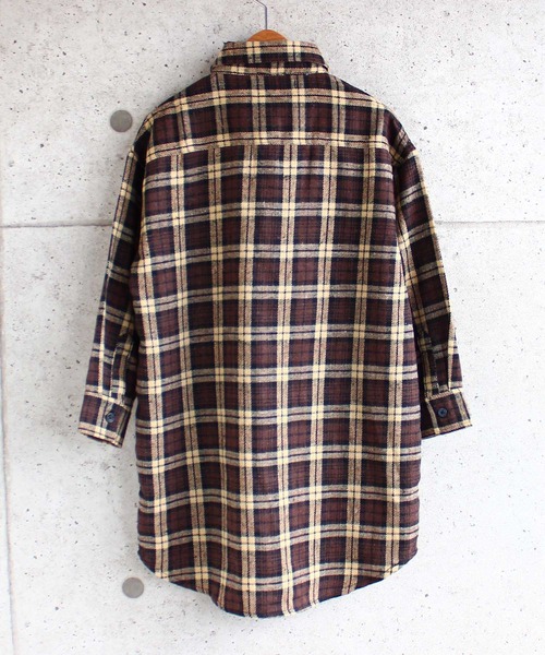 THE CASUAL（カジュアル）の「ビッグシルエットネルワンピ ネルシャツ キッズ（シャツ/ブラウス・キッズ・グリーン系/ベージュ系/レッド系/グレー系1/グレー系/ブラウン系・110cm/130cm/160cm/150cm/120cm/140cm）」の13枚目の写真