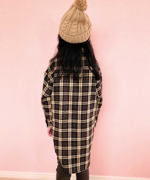 THE CASUAL（カジュアル）の「ビッグシルエットネルワンピ ネルシャツ キッズ（シャツ/ブラウス・キッズ・グリーン系/ベージュ系/レッド系/グレー系1/グレー系/ブラウン系・110cm/130cm/160cm/150cm/120cm/140cm）」の19枚目の写真
