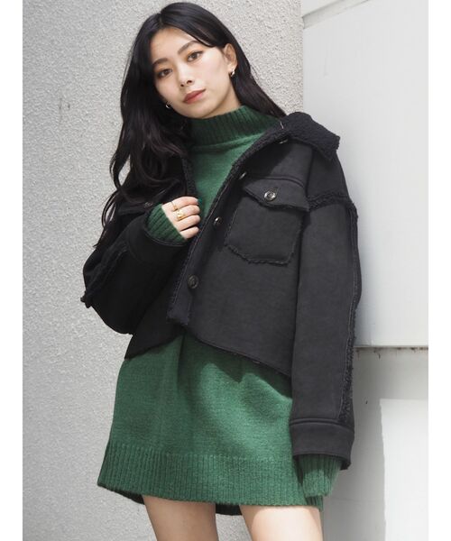 EVRIS（エヴリス）の「ショートボアジャケット（ブルゾン・レディース・パープル/アイボリー/ブラック・FREE）」の21枚目の写真