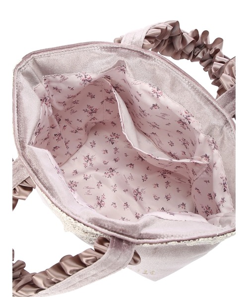 Maison de FLEUR（メゾンドフルール）の「ベロアレースフリルハンドルトートSバッグ（トートバッグ・レディース・ブラック/ピンクベージュ/グレイッシュベージュ・FREE）」の18枚目の写真