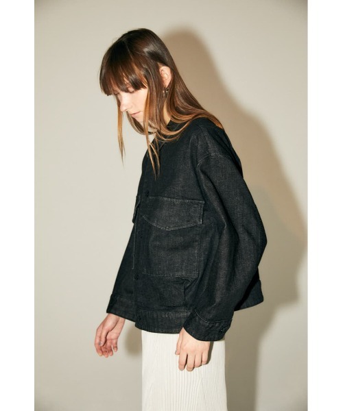 M_(エムアンダーバー)の「【M_】OGC OVERSIZED ジャケット(デニムジャケット・レディース・ブラック/アイボリー・FREE)」の5枚目の写真