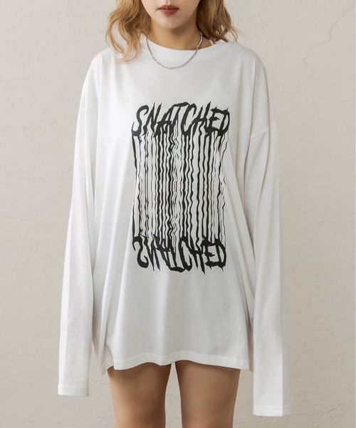 RASVOA（ラスボア）の「プリントオーバーロンＴ（Tシャツ/カットソー・レディース・ブラック/オフホワイト・FREE）」の15枚目の写真