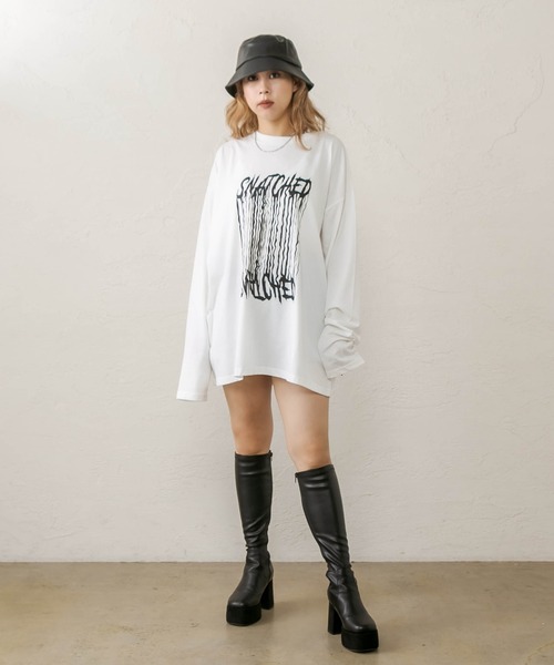 RASVOA（ラスボア）の「プリントオーバーロンＴ（Tシャツ/カットソー・レディース・ブラック/オフホワイト・FREE）」の10枚目の写真