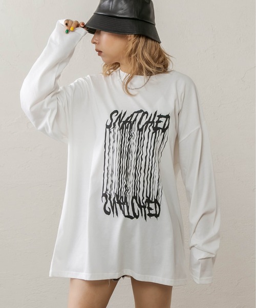 RASVOA（ラスボア）の「プリントオーバーロンＴ（Tシャツ/カットソー・レディース・ブラック/オフホワイト・FREE）」の5枚目の写真