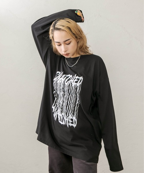 RASVOA（ラスボア）の「プリントオーバーロンＴ（Tシャツ/カットソー・レディース・ブラック/オフホワイト・FREE）」の8枚目の写真