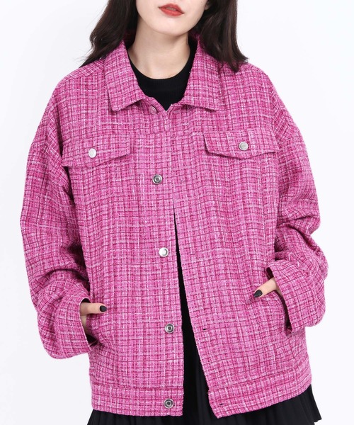 WC（ダブル シー）の「カラーツイードジャケット（ブルゾン）」 - WEAR