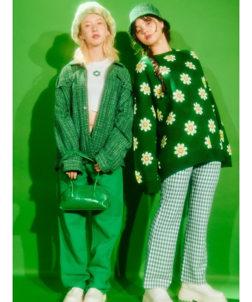 WC（ダブル シー）の「カラーツイードジャケット（ブルゾン・レディース・ピンク/オレンジ/ブルー/グリーン・FREE）」の12枚目の写真