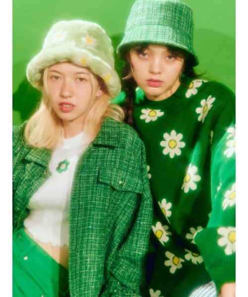 WC（ダブル シー）の「カラーツイードジャケット（ブルゾン・レディース・ピンク/オレンジ/ブルー/グリーン・FREE）」の10枚目の写真