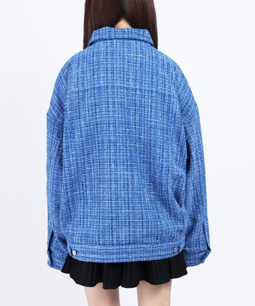 WC（ダブル シー）の「カラーツイードジャケット（ブルゾン・レディース・ピンク/オレンジ/ブルー/グリーン・FREE）」の5枚目の写真