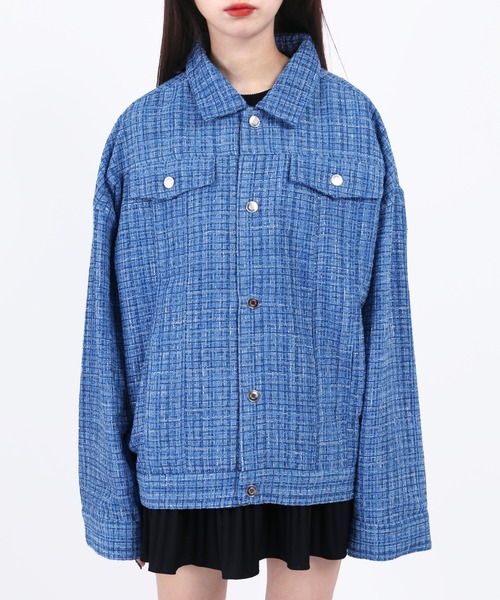 WC（ダブル シー）の「カラーツイードジャケット（ブルゾン・レディース・ピンク/オレンジ/ブルー/グリーン・FREE）」の17枚目の写真