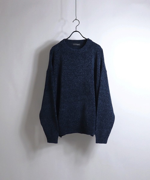 Confirm（コンファーム）の「ルーズシルエット モールプルオーバーニット 【Confirm】（ニット/セーター・メンズ・グレイッシュベージュ/コーラル/ホワイト×ライトグレー/ナチュラル/ダークブルー/ライトグリーン/ブラック・M/L）」の6枚目の写真