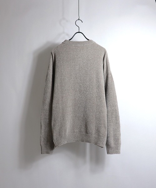 Confirm（コンファーム）の「ルーズシルエット モールプルオーバーニット 【Confirm】（ニット/セーター・メンズ・グレイッシュベージュ/コーラル/ホワイト×ライトグレー/ナチュラル/ダークブルー/ライトグリーン/ブラック・M/L）」の15枚目の写真