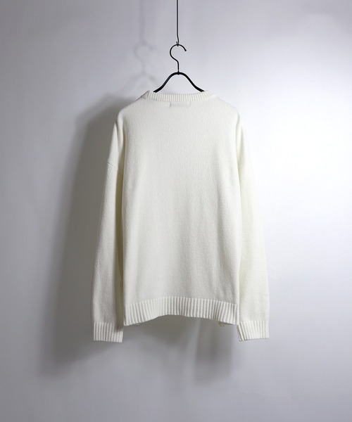 Confirm（コンファーム）の「ルーズシルエット モールプルオーバーニット 【Confirm】（ニット/セーター・メンズ・グレイッシュベージュ/コーラル/ホワイト×ライトグレー/ナチュラル/ダークブルー/ライトグリーン/ブラック・M/L）」の13枚目の写真